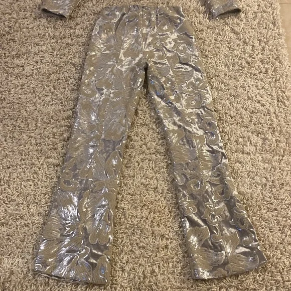 MAJE Woman's Velvet set of top&trousers with sequin embroidery size 1 NWOT